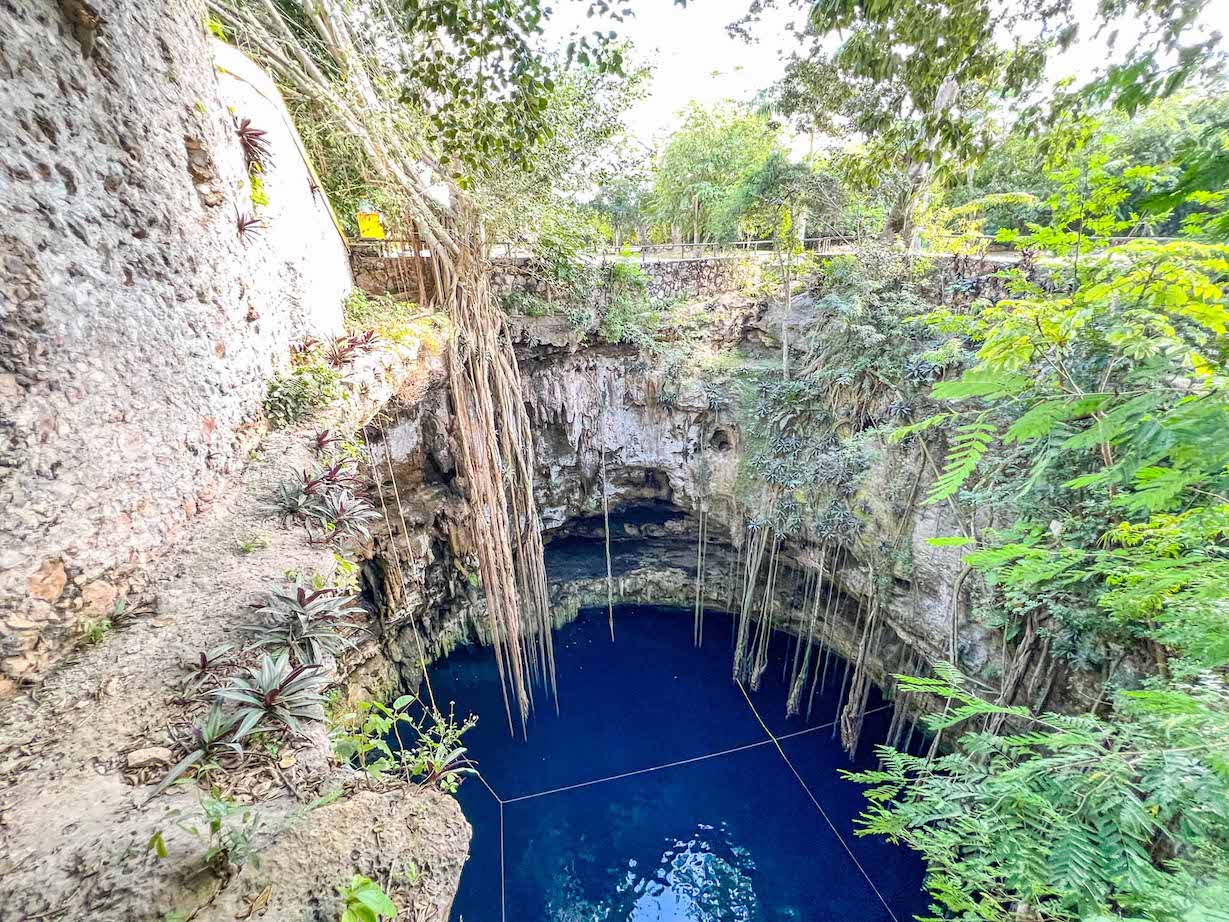 Oxman Cenote from above, Yucatan Road Trip, 1 week Mexico itinerary, 