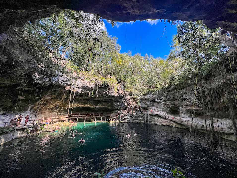 Cenote Xcanche from inside, Yucatan Road Trip, 1 week Mexico itinerary,