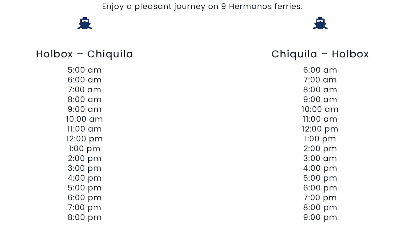 9 Hermanos ferry times, Yucatan Road Trip, 1 week Mexico itinerary,