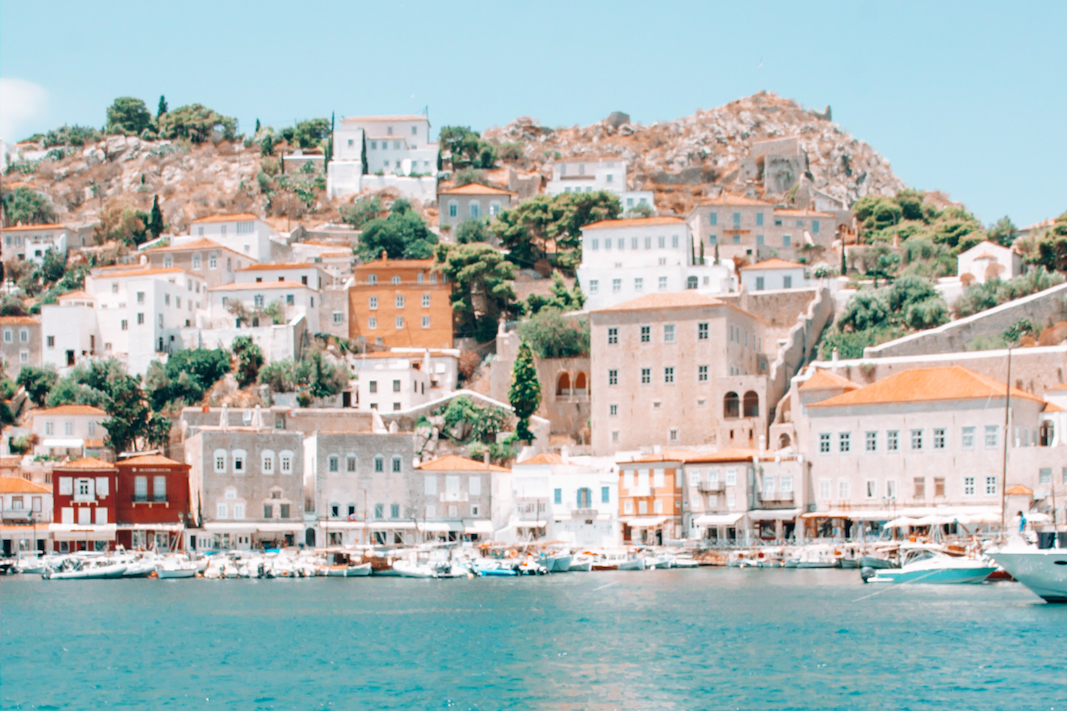 town of Hydra from water, Best greek islands for families to visit, 