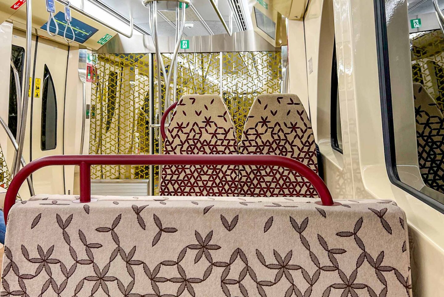 Doha Metro seating in family section, getting around Doha, Doha public transport
