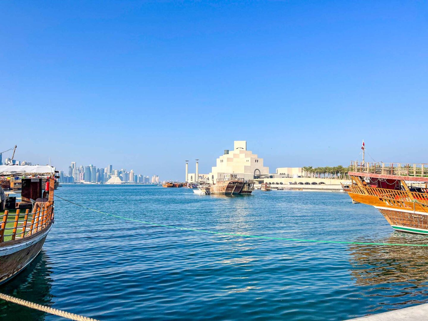museum of Islamic art from across the water, Doha itinerary, Qatar itinerary