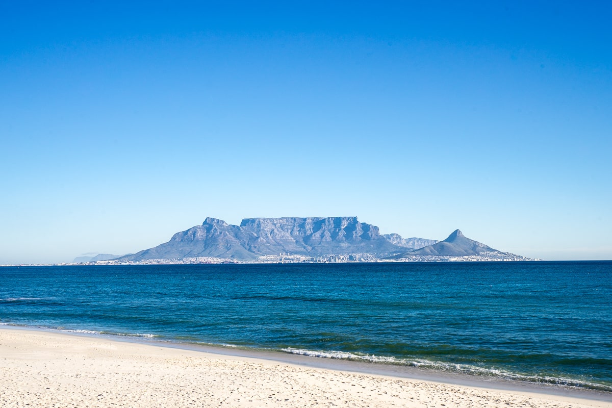 Maclear's beacon view from Cape town's Beach, great plac to go in july and august, best place to visit in africa in july and august