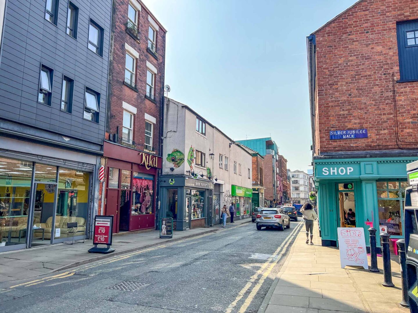 shops and cafes in Northern Quarter, one day in Manchester,