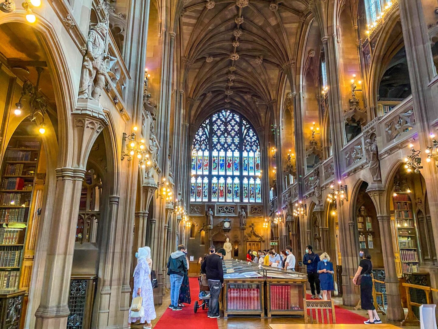 inside John Rylands Library, one day in Manchester