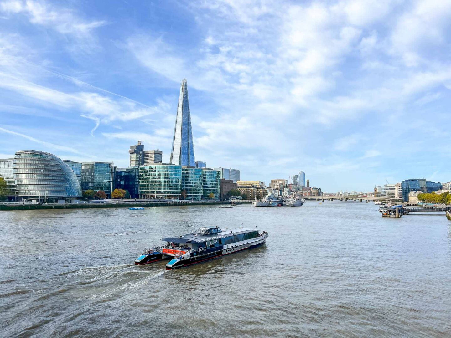 London River Thames and The Shard 