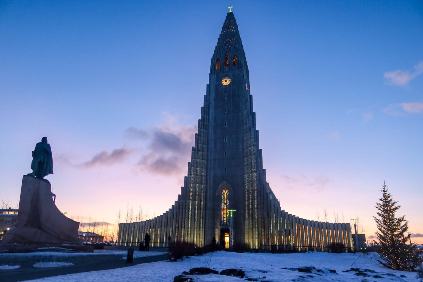 sunrise at Hallgrimskirkja cafe, things to do in iceland in the rain