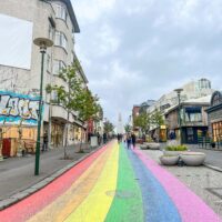 things to do in iceland in the rain, Rainbow Street in the rain Reykjavik