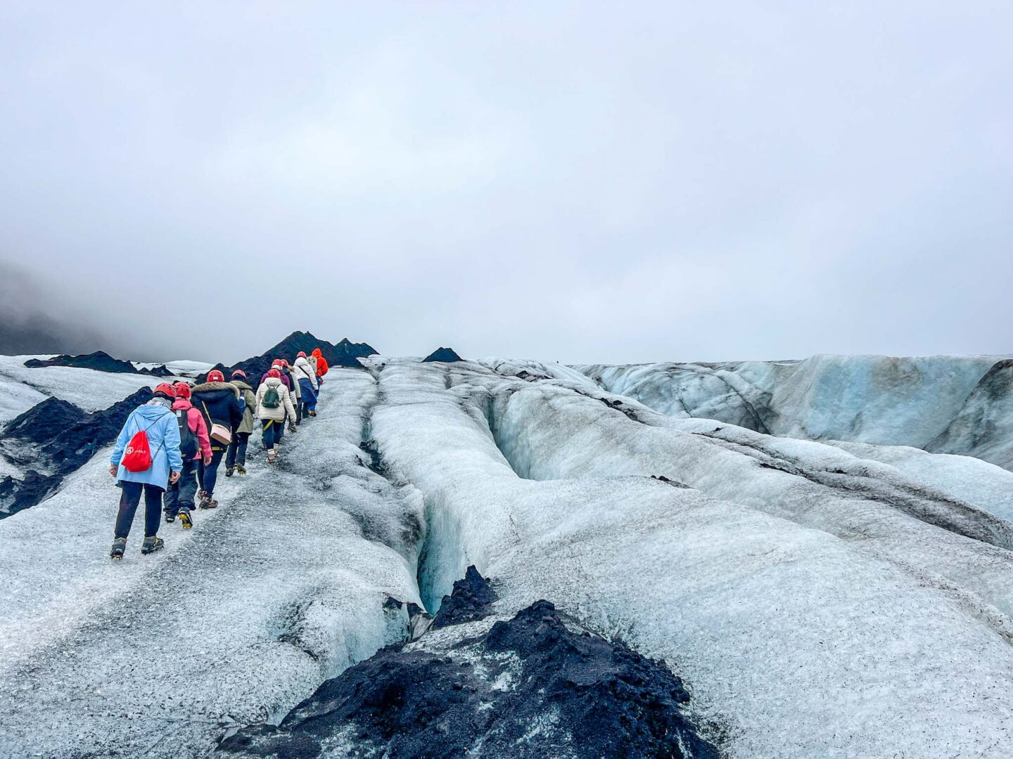 Iceland in May and June, people doing Iceland's easy glacier hike