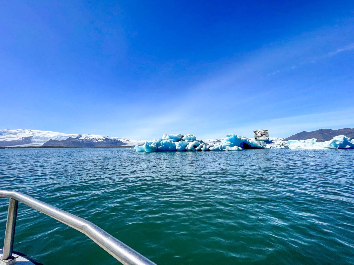 Iceland in May and June, Iceland Glacier Lagoon with blue sky