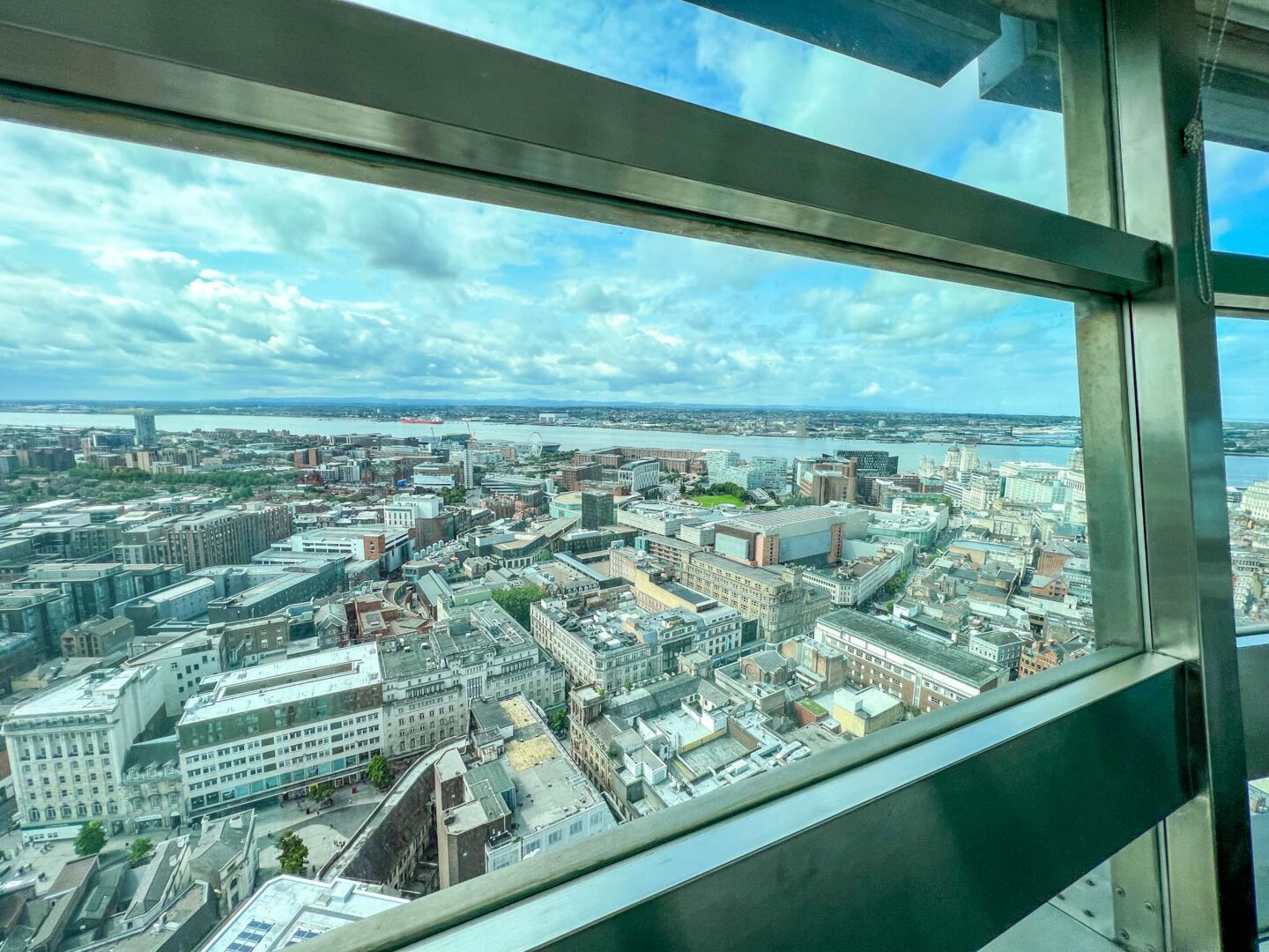 One day in Liverpool, view from St Johns Beacon Tower over Liverpool