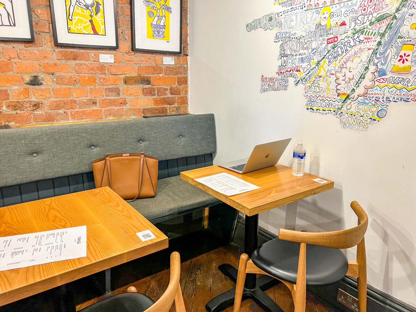 laptop on table inside Takk Cafe Manchester, Manchester cafes to work from, 