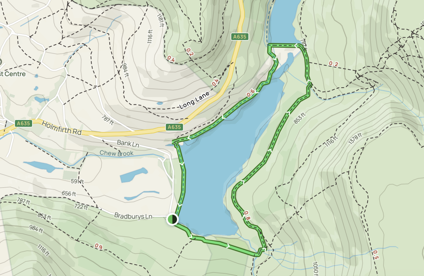 Dovestone Reservoir map walk, Easy Walks Peak District, 