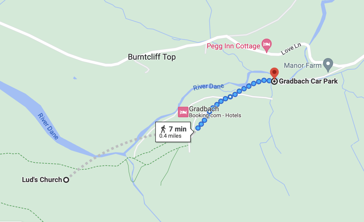 Lud's Church map easy walk, Easy Walks Peak District, 