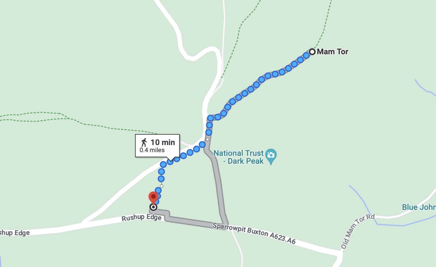 Mam Tor map easy walk, Easy Walks Peak District, 