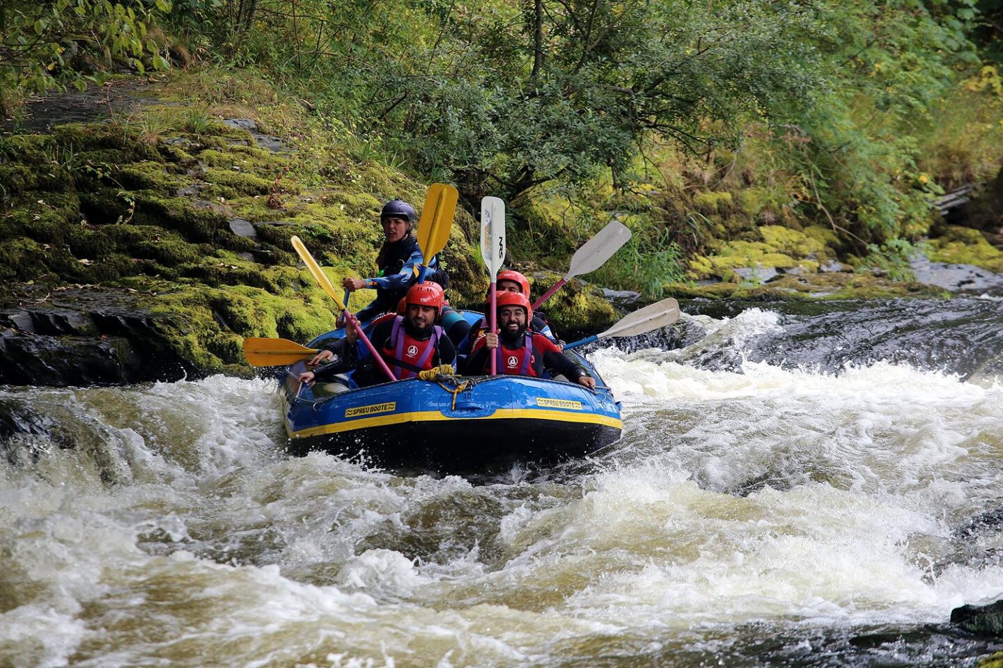 day trips from Liverpool, white water rafting on river dee in llangollen north Wales 