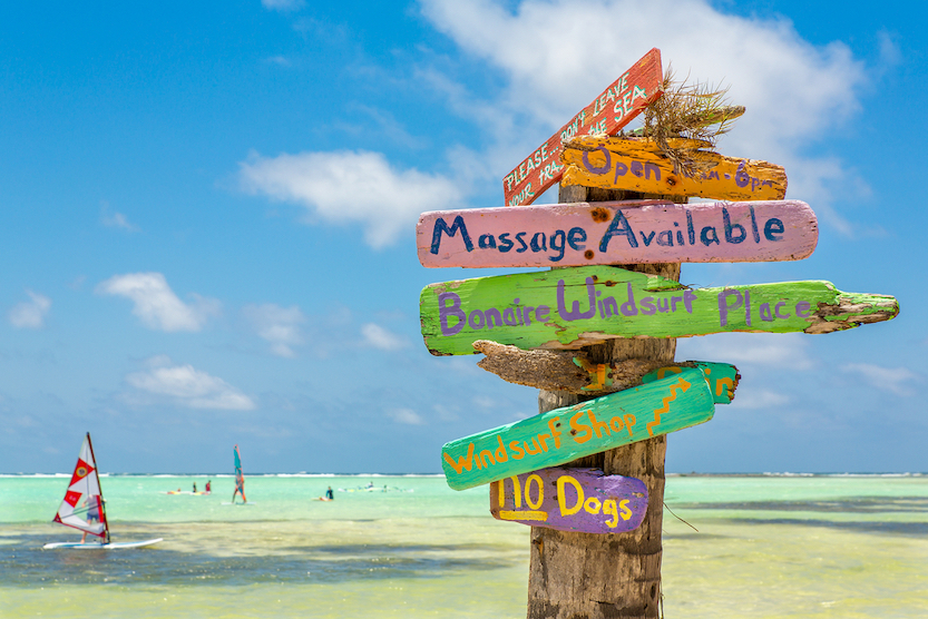 bonaire windsurfing beach, popular Caribbean vacation destinations, popular Caribbean destinations