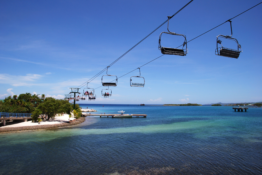 Roatan cable car beach, Best Places to Visit in the Caribbean in July & August, best months to visit Caribbean