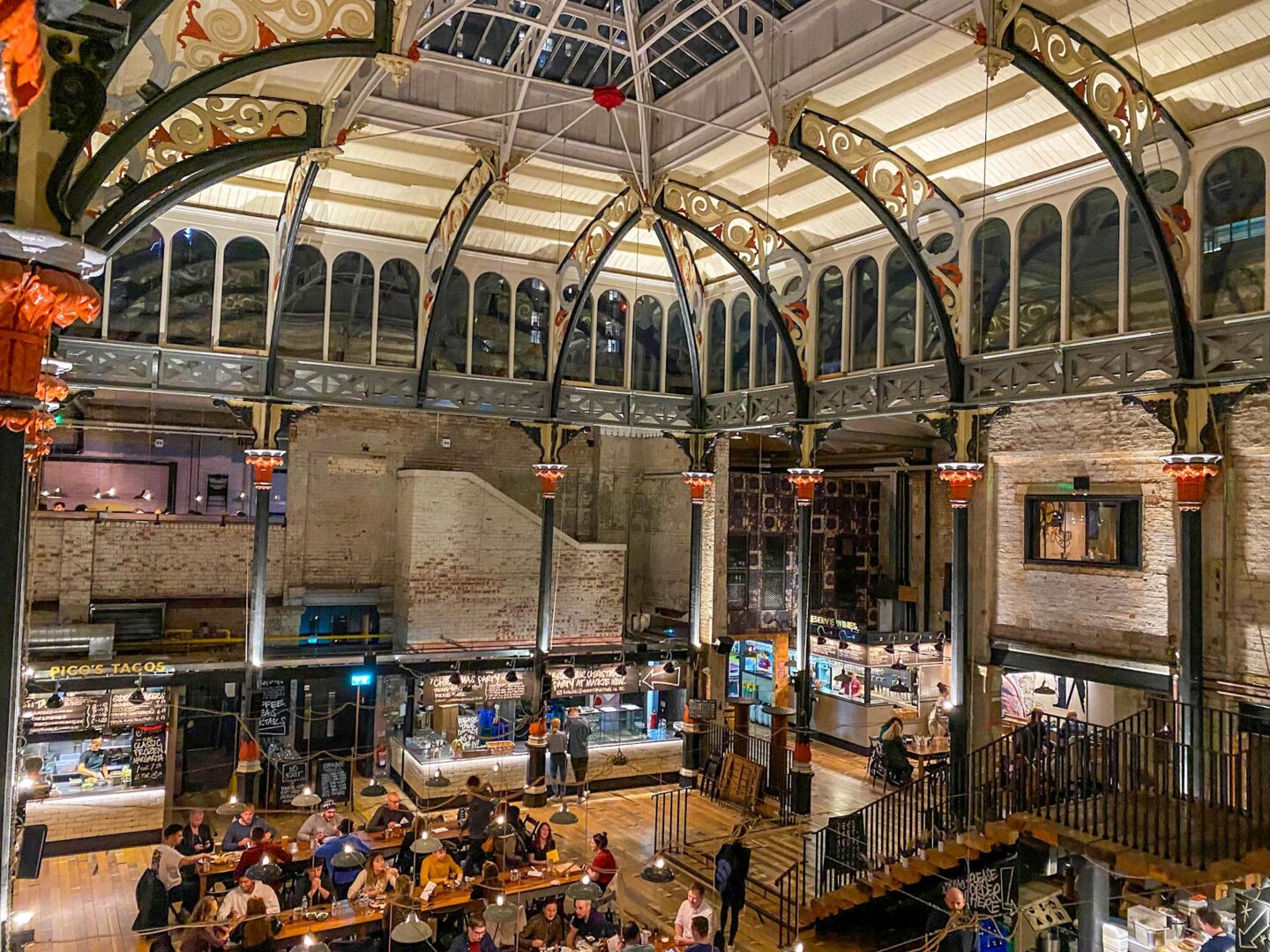 Things to do in manchester in the rain, inside Mackie Mayor Food Market,