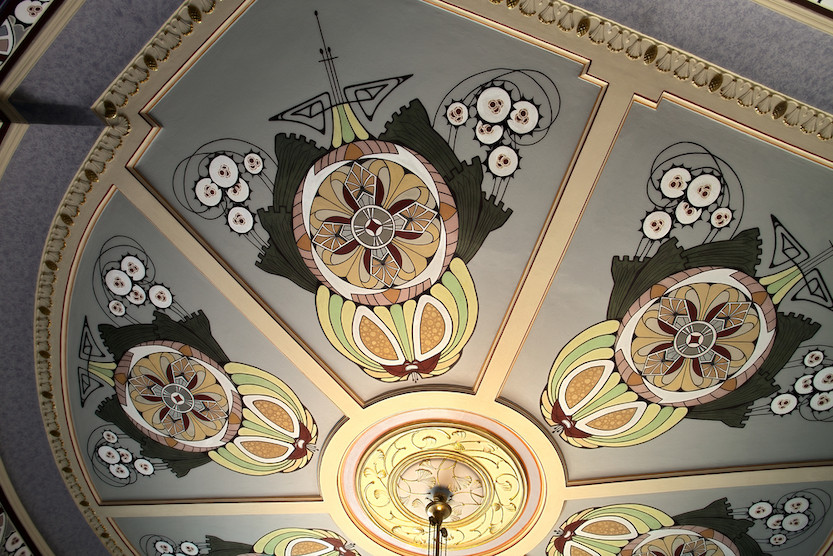 Things to do in Riga, Ceiling in national museum of art nouveau in Riga , Latvia