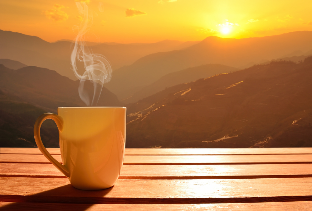ramadan tips, cup of coffee and the sunrise