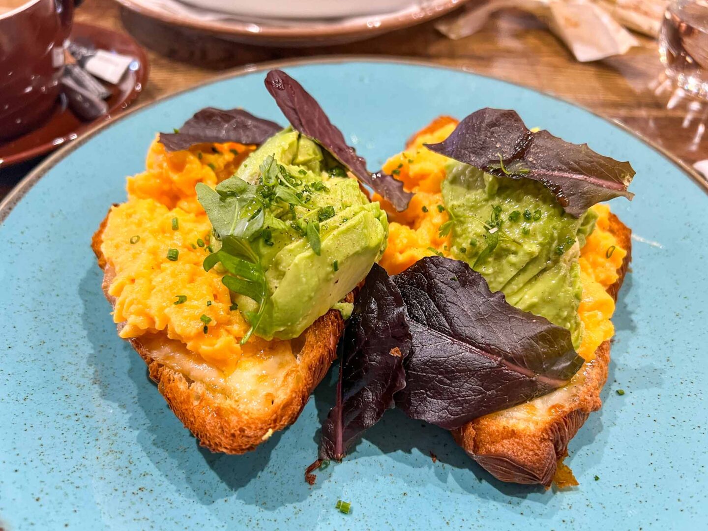 Halal brunch manchester,  Croissant with Egg and Avocado at Damo Altrincham