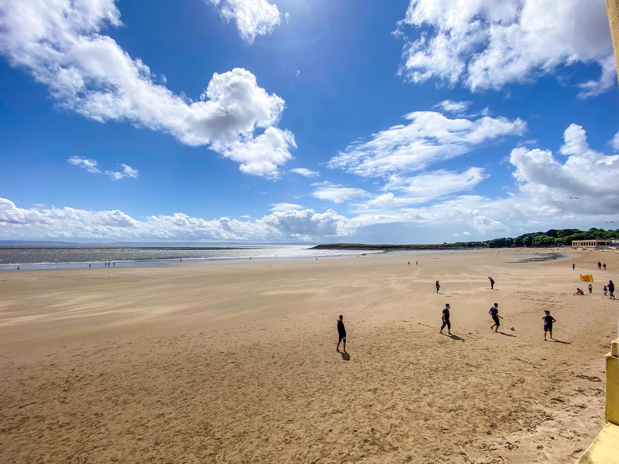 best beaches in South Wales, Barry Island Beach with people on