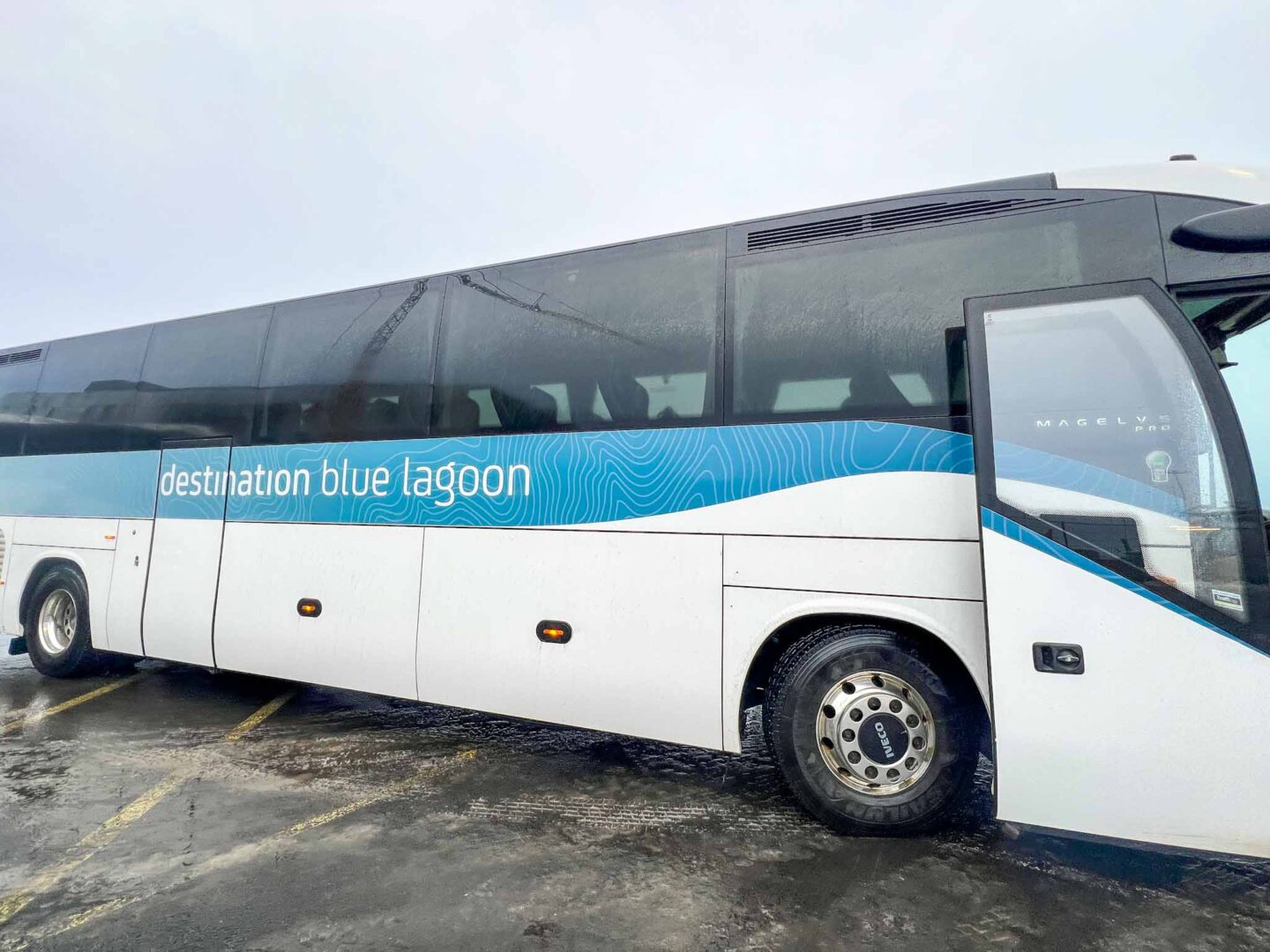 The Wandering Quinn Travel Blog Visiting the Blue Lagoon, branded blue lagoon bus