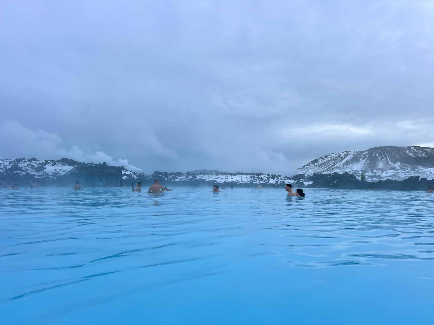 4 day iceland itinerary, inside the blue lagoon from the airport 