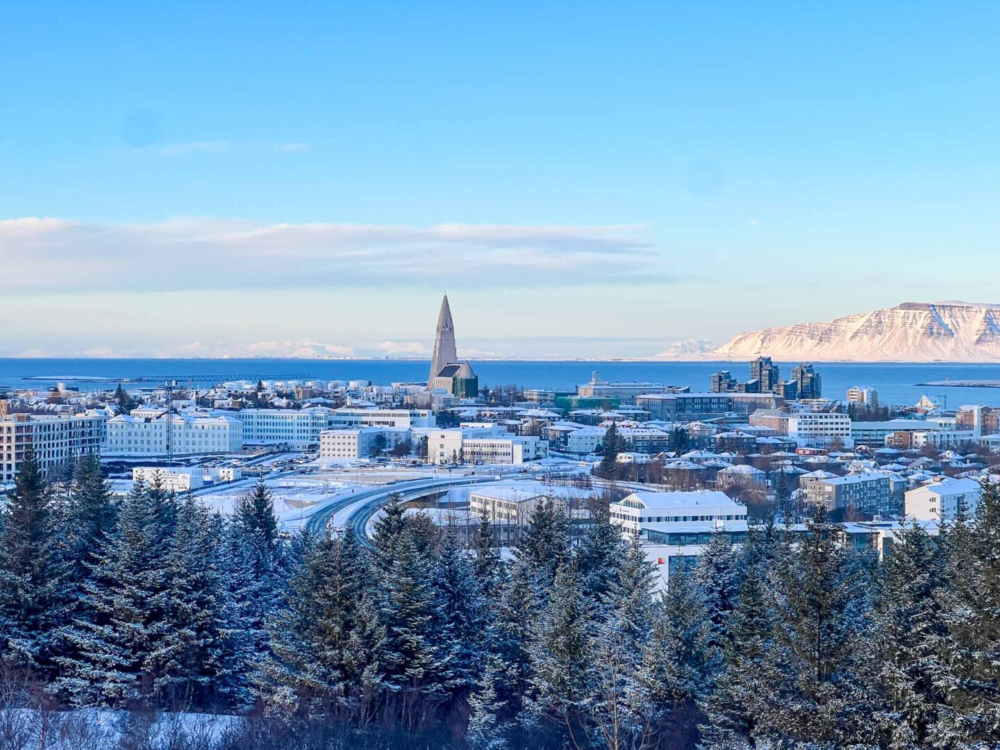 4 day iceland itinerary, Reykjavik city in the snow