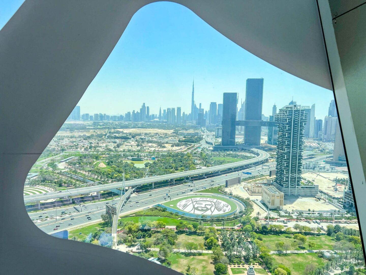 The Wandering Quinn Travel Blog Dubai vs Abu Dhabi, view of Dubai from the Dubai Frame