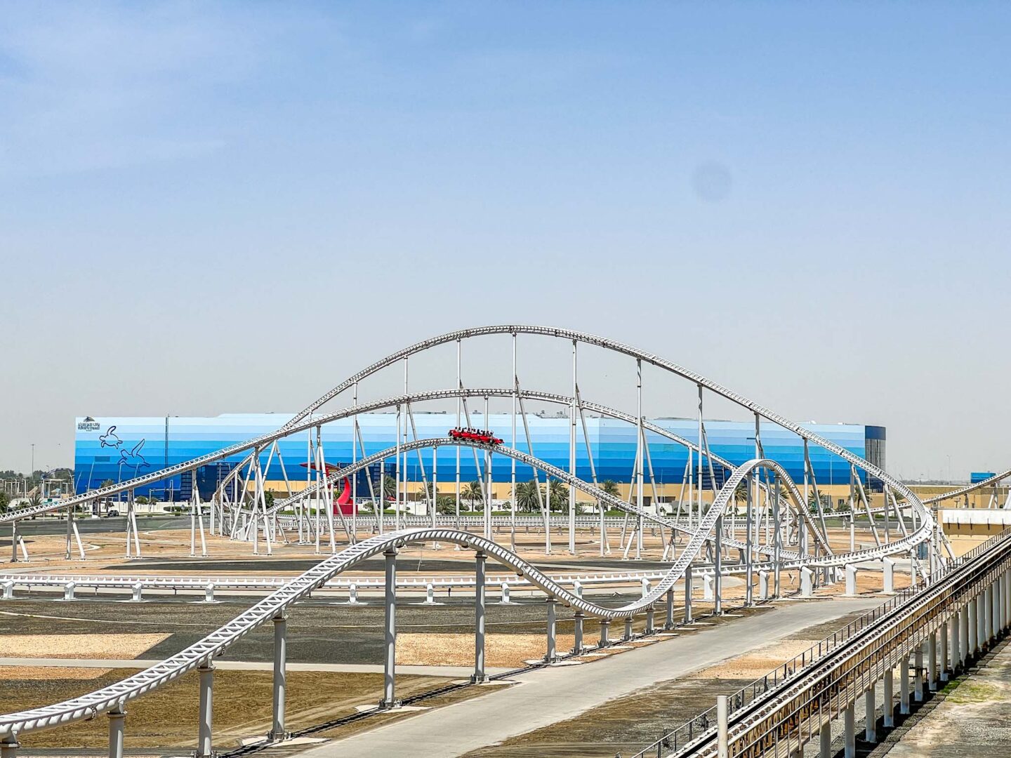 The Wandering Quinn Travel Blog Dubai vs Abu Dhabi, roller coaster at Ferrai World Abu Dhabi