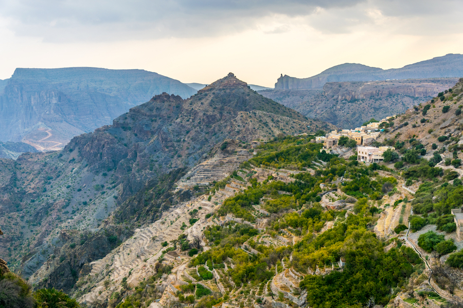 Best countries to visit in August, Jebel Akhdar mountains in Oman 