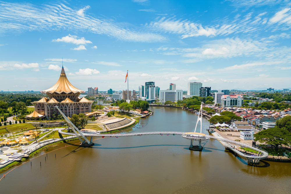 Best countries to visit in August, Kuching city and river