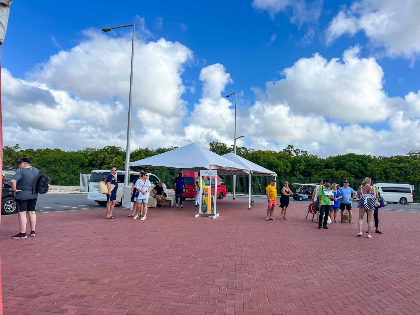 The Wandering Quinn Travel Blog taxis waiting outside cruise port