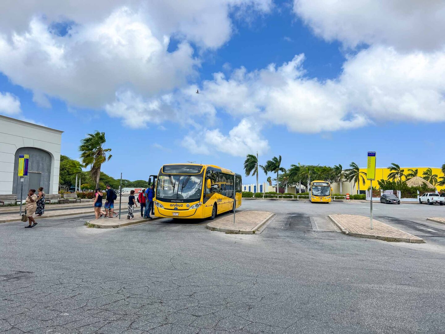 The Wandering Quinn Travel Blog how to see islands on a Caribbean cruise, Aruba Oranjestad bus terminal  