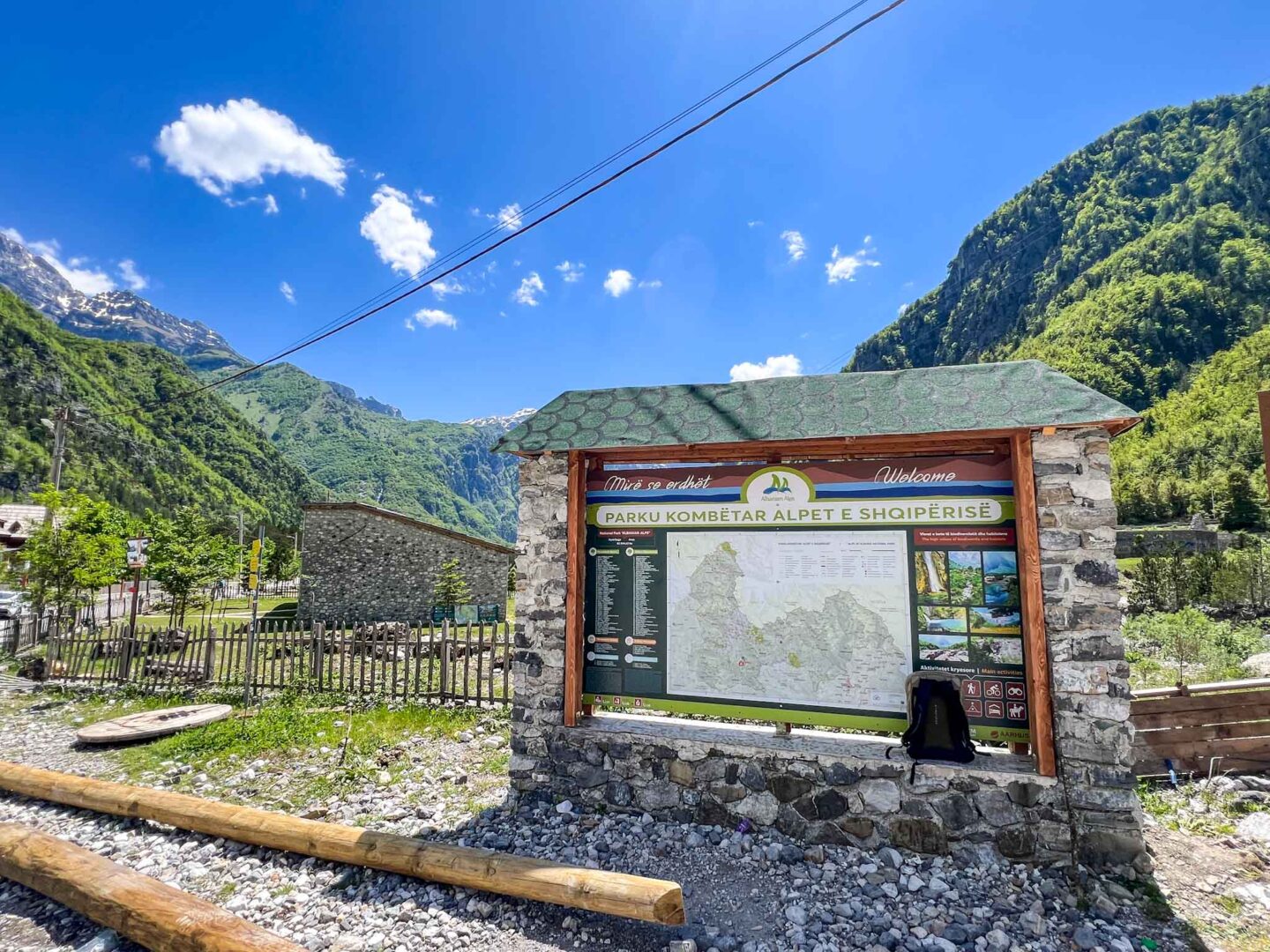 The Wandering Quinn Travel Blog one day in Theth Albania, tourist board and map in Theth village 