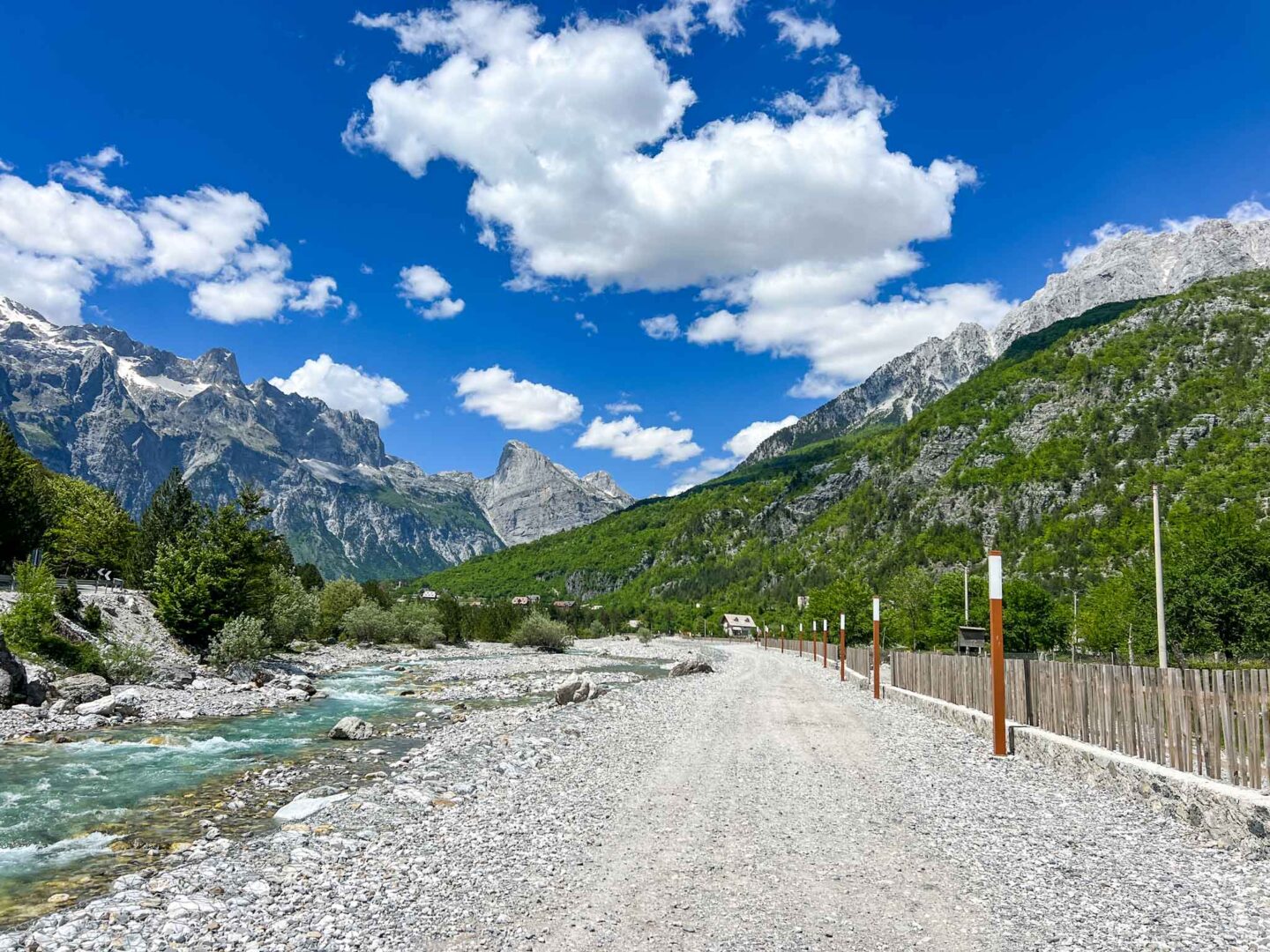 The Wandering Quinn Travel Blog one day in Theth Albania, footpath along river leading to Theth waterfall 