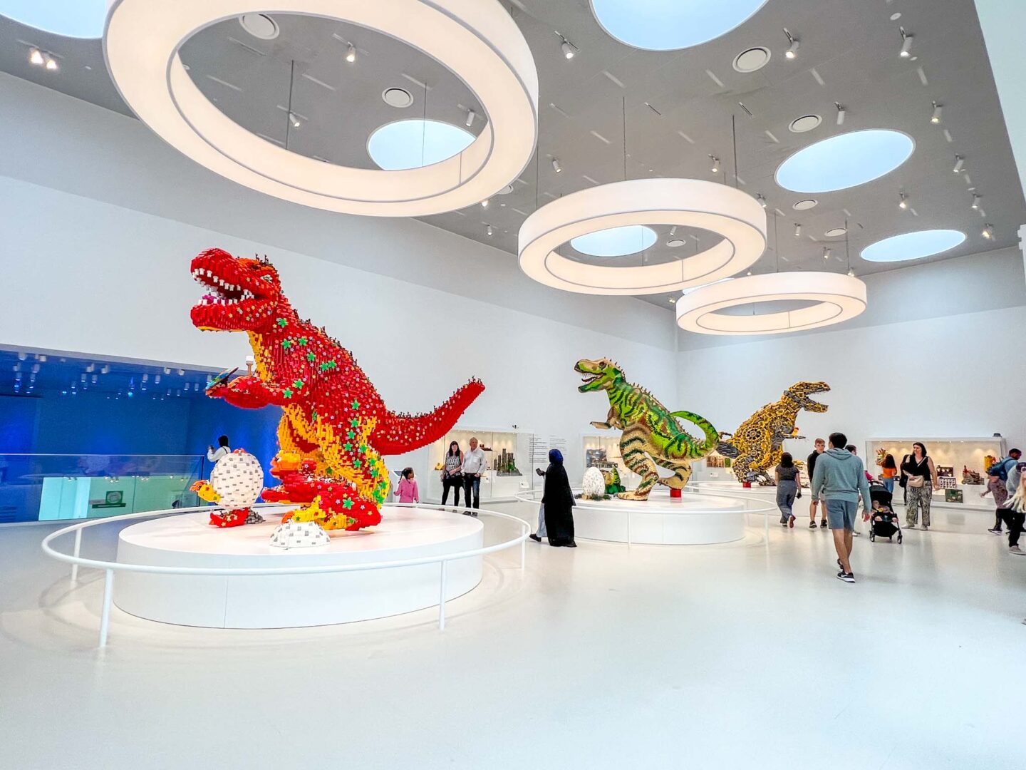 The Wandering Quinn Travel Blog things to do in Billund, inside LEGO house dinosaurs