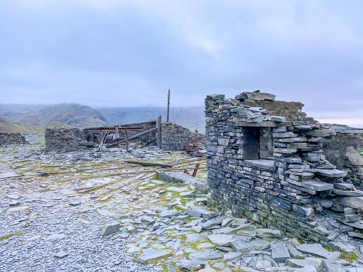 quarry remains on the Old Man of Coniston Circular walk