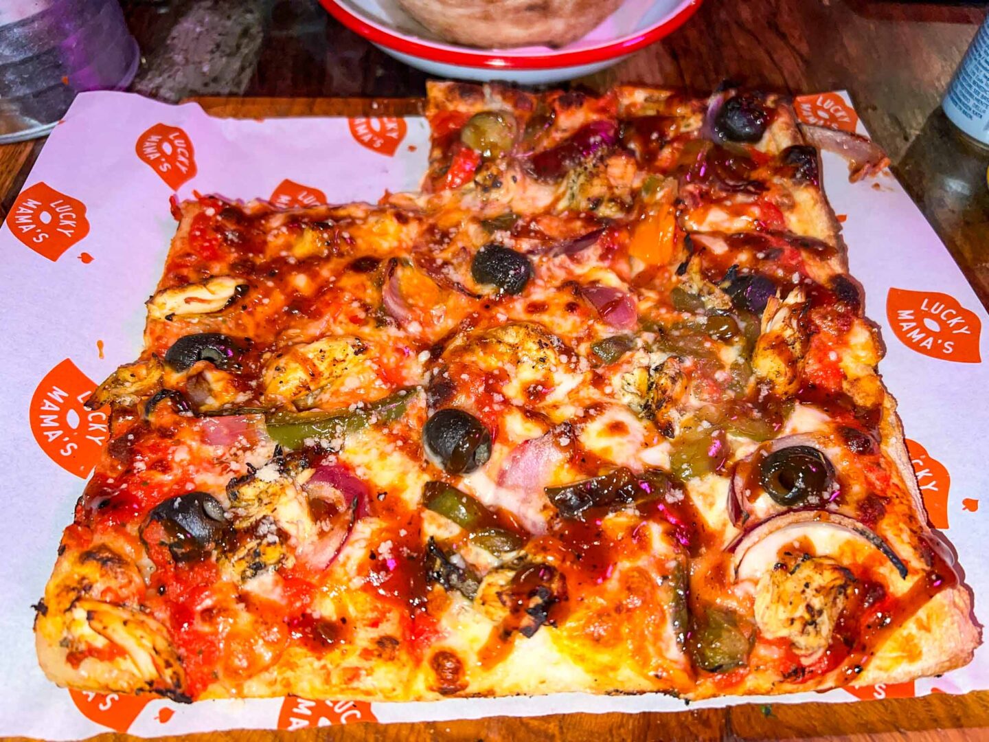best halal restaurants manchester, pizza from Lucky Mama's
