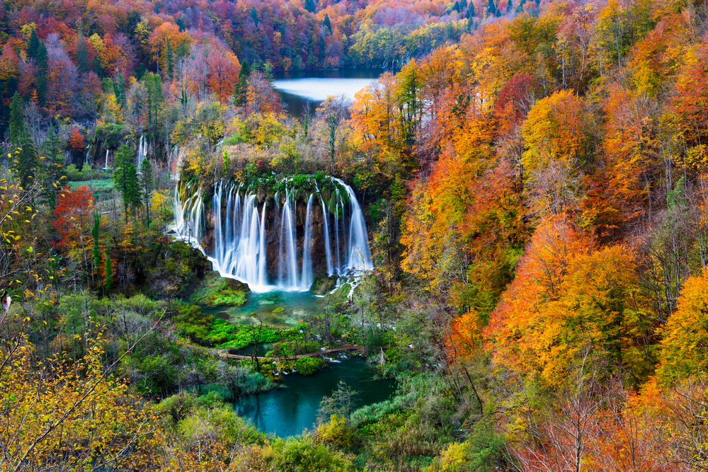 best places to visit in Europe in October, Plitvice lakes in autumn October colours