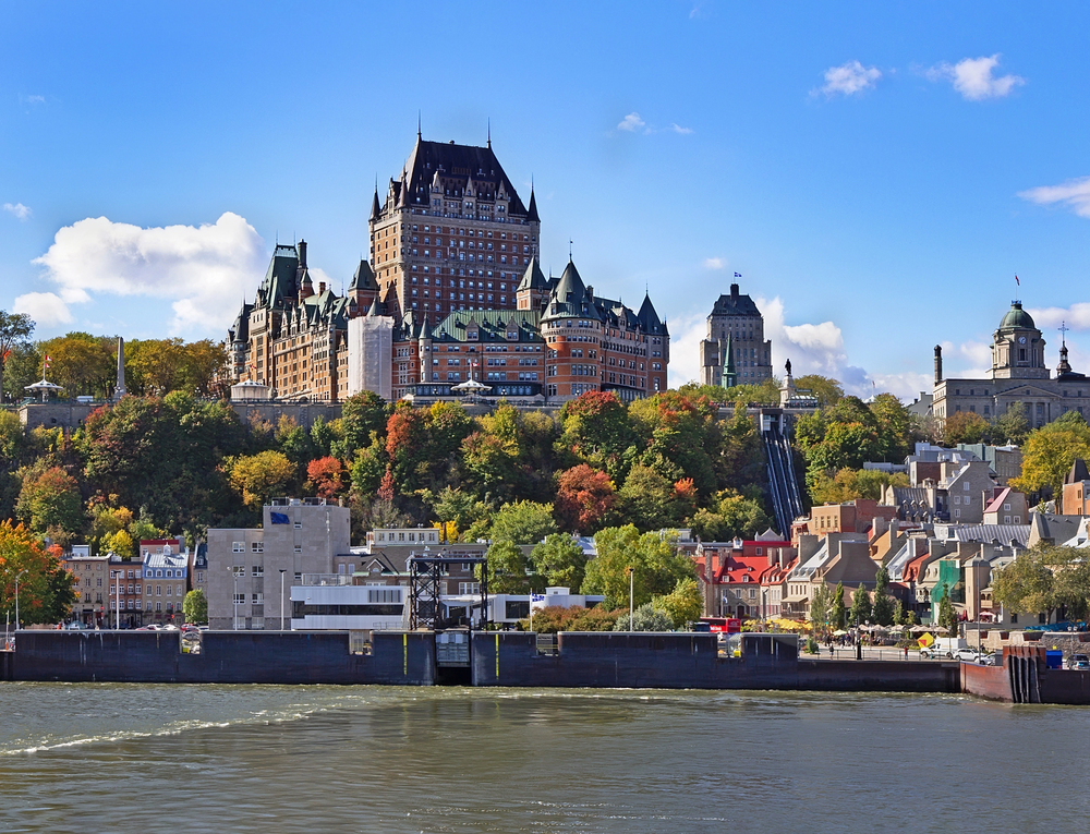 best places to visit in North America in October, Quebec City in October with city and fall colours