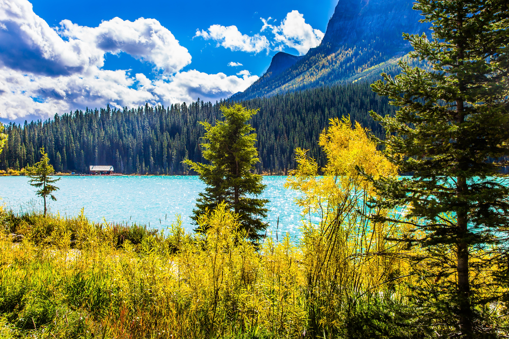 best places to visit in North America in October, Lake Louise in Banff, Canadian Rockies in fall October