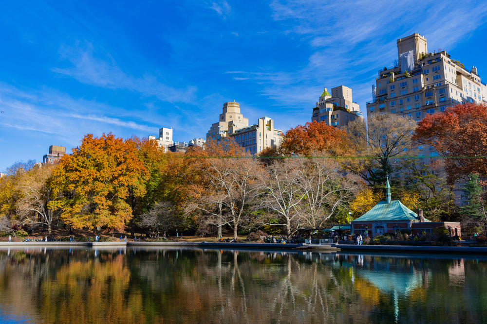 best places to visit in North America in October, Central Park in New York in October with fall colours