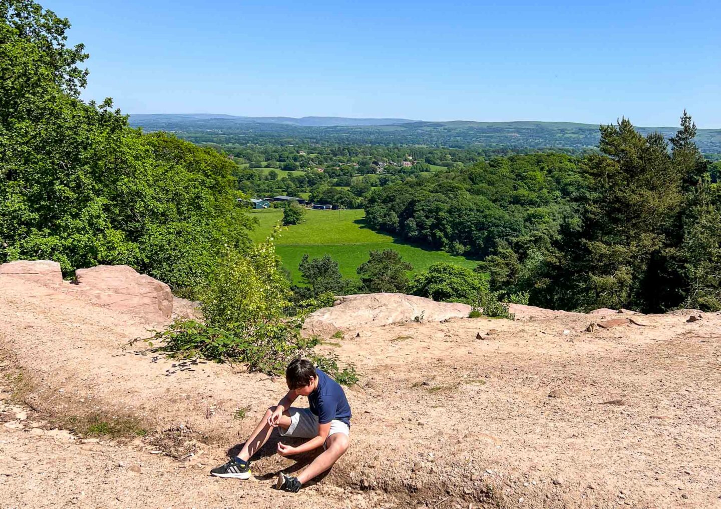 Family days out Cheshire, view over Alderley Edge