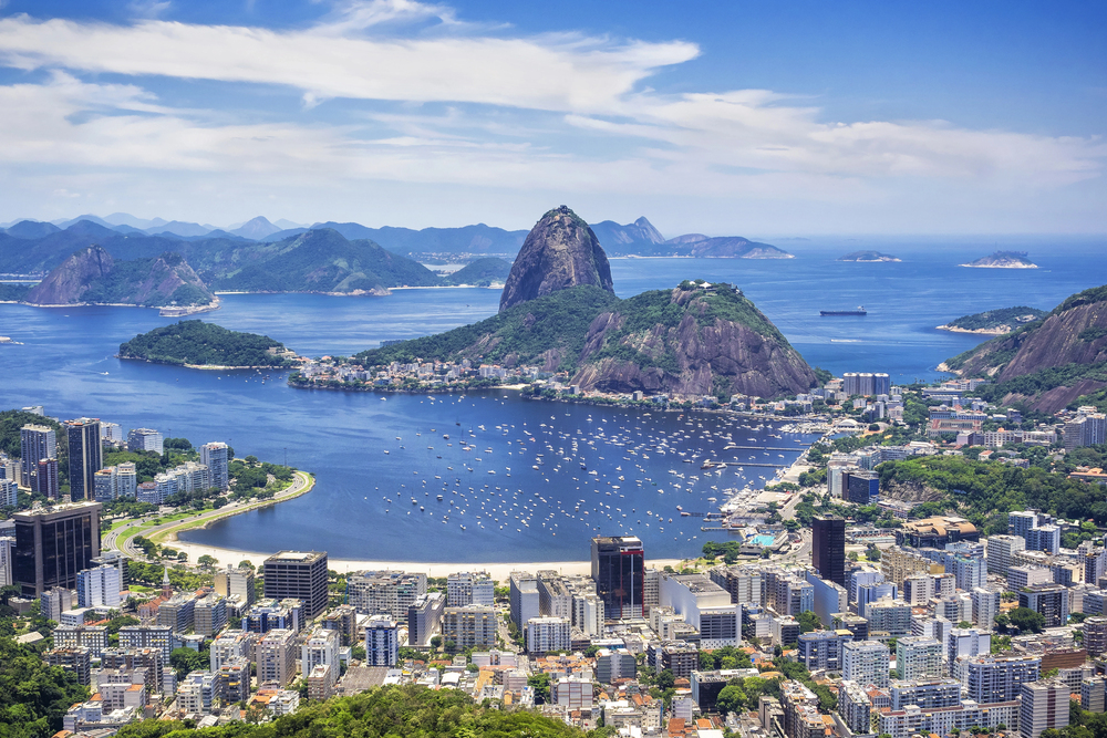 view from Sugar Loaf Mountain, Rio Brazil, best countries to visit in November