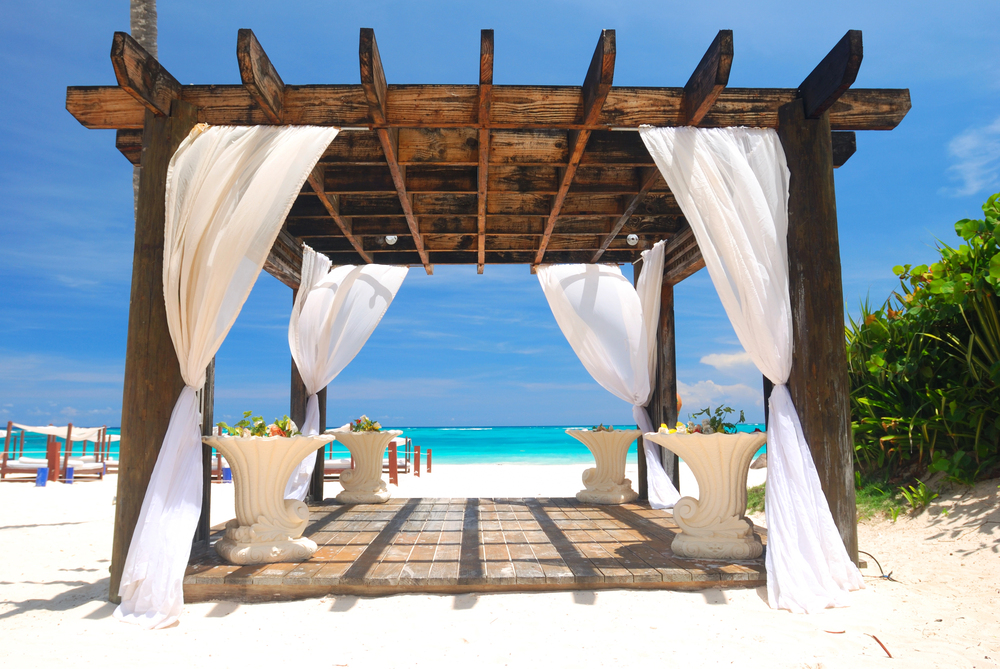 Sun bed on beach in Dominican Republic, best countries to visit in December,