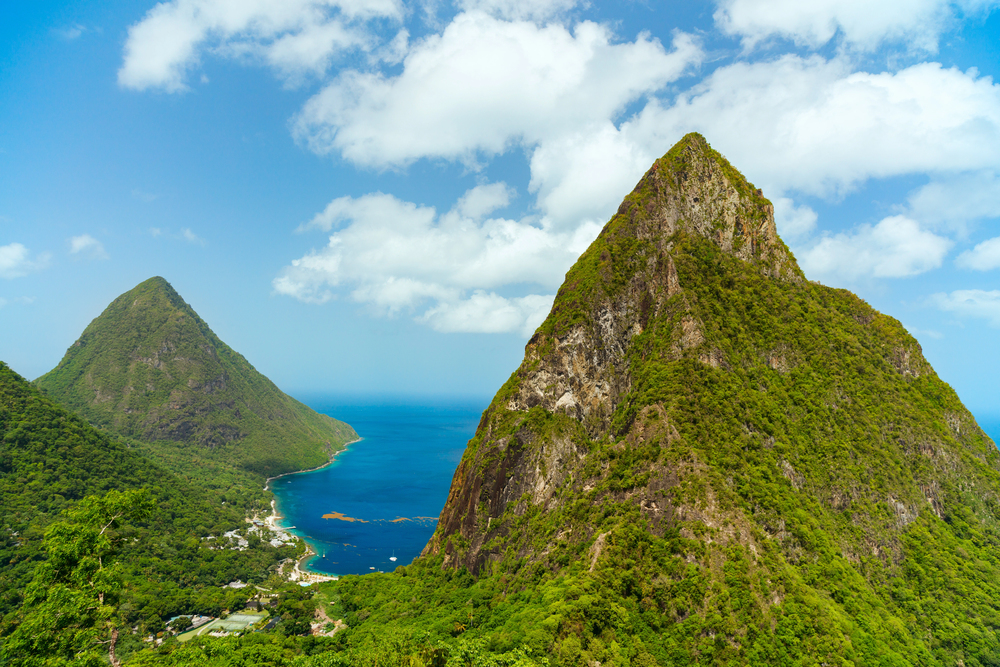 St Lucia Pitons, best countries to visit in December,