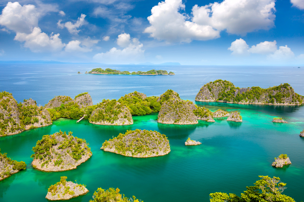 view over Raja Ampat, best places to visit in Asia in November,